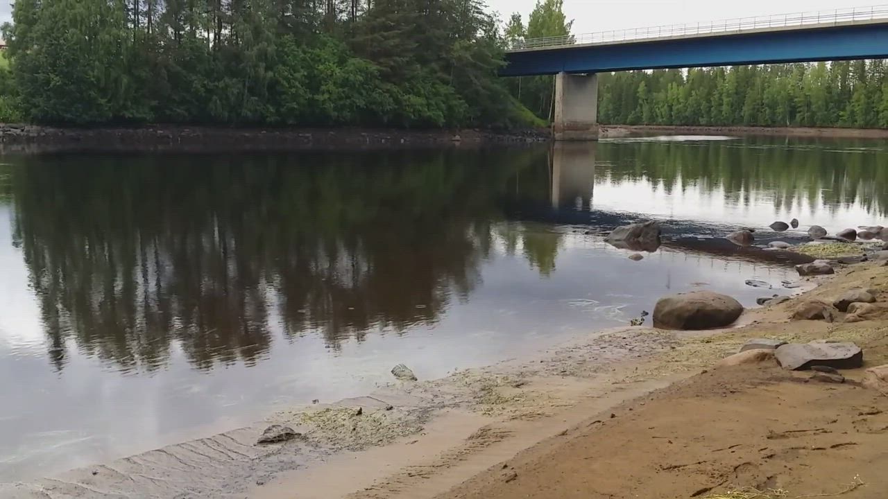 Lukijan video: Vesi poikkeuksellisen alhaalla Oulujoessa