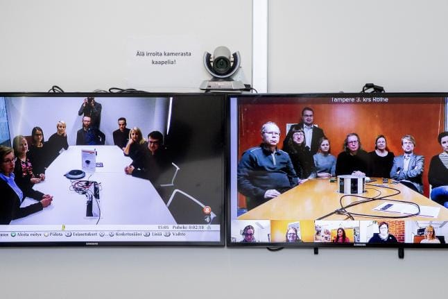 Lännen Media omaksui ensimmäisten joukossa virtuaalisen työtavan. Toimittajat eri kaupungeista pitävät päivittäistä videopalaveria helmikuussa 2017. ARKISTOKUVA: JOEL MAISALMI