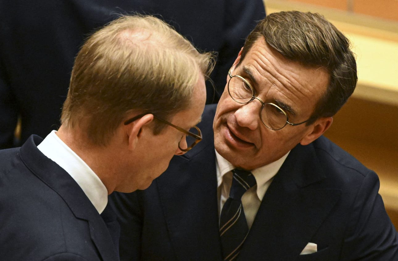 Kristersson kertoi, että kaikki isot linjat hallitusneuvotteluissa ovat selvillä. LEHTIKUVA/AFP