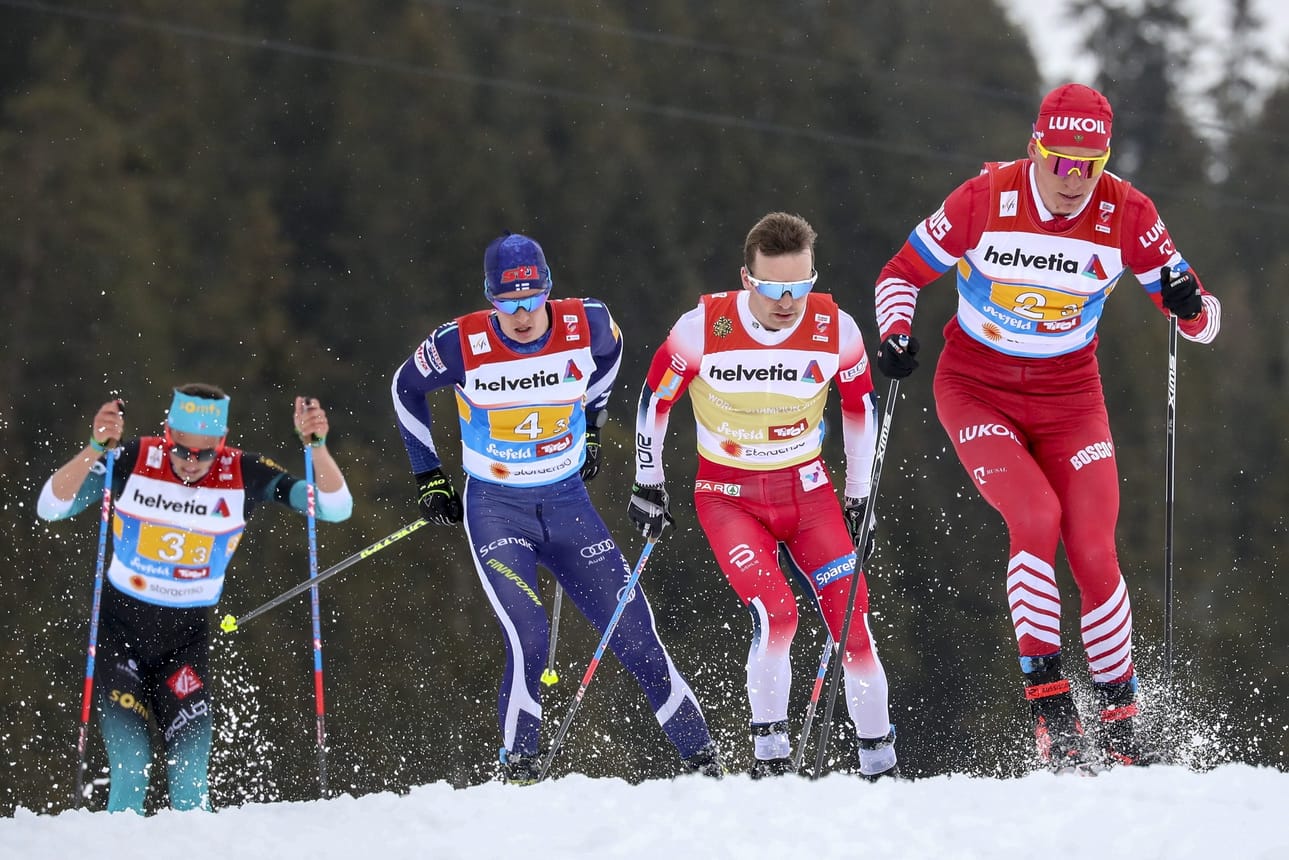 Kolmannen osuuden kärkikolmikko oli Venäjän Alexander Bolshunov, Norjan Sjur Roethe ja Suomen Matti Heikkinen. Heitä vimmatusti kiinni ajoi Ranskan Clement Parisse.