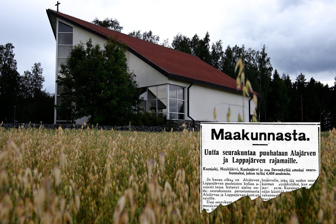 Kauhajärven kyläkirkko on rakennettu 1867. Uusi Alvar Aallon suunnittelema tapuli rakennettiin 1922. Kirkko paloi tuhopoltossa 1981 ja uusi kirkko valmistui 1982. Arkistokuva