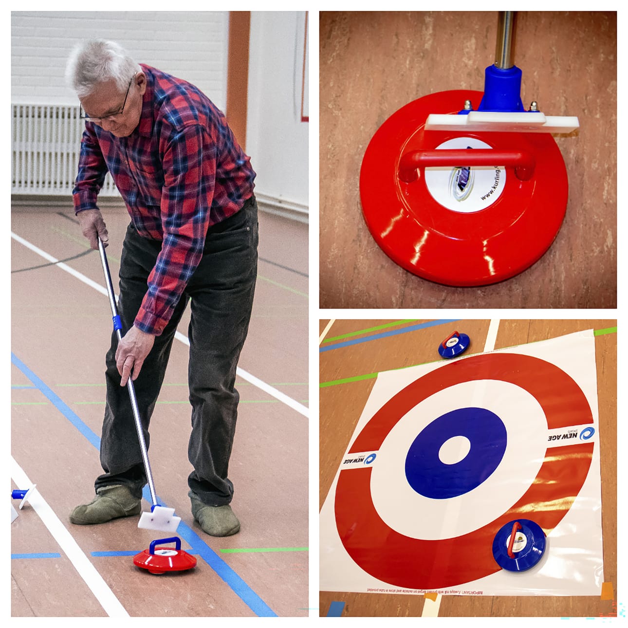 Hailuodon liikuntasalissa säännöllisesti kokoontuva boccia-porukka on saanut jo jonkin aikaa testata aivan uutta lajia, sisäcurlingia. Olympialajista sisäcurling eroaa sikäli, ettei rataa kiven edestä tarvitse harjata, ja halutessaan kiven voi pukata liikkeelle myös apuvälineen avulla. Muutaman harjoittelukerran jälkeen Juhani Niemeläkin löysi sopivan vauhdinannon.