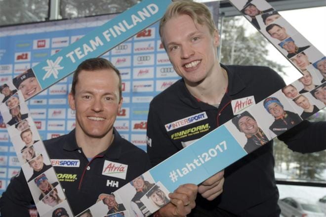 Sami Jauhojärvi ja Iivo Niskanen taistelevat tänään maastohiihdon parisprintin MM-kullasta Lahdessa. LEHTIKUVA / MARKKU ULANDER