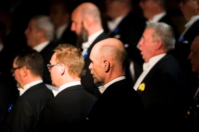 Wasa Sångargille tunnetaan näyttävistä kirkkokonserteistaan. Ritz valikoitui esiintymispaikaksi, koska siellä on valmiina BaRock-konsertin vaatima valo- ja äänitekniikka. KUVA: JOHAN HAGSTRÖM
