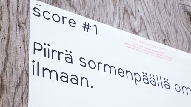 Maarit Bau Mustosen kirjoittamat seitsemän scorea kutsuvat sekä oululaisia ja kaupungin vieraita toteuttamaan pieniä performansseja julkisessa tilassa.
