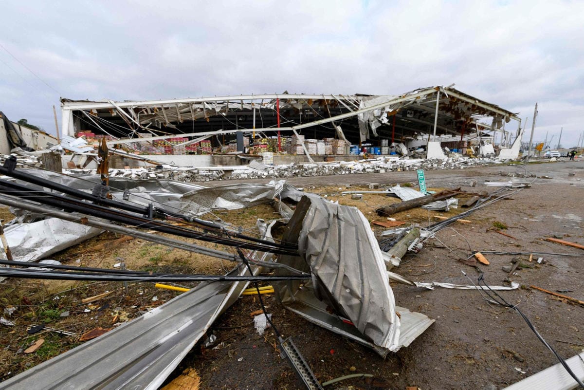Mayfieldin läpi kulkenut tornado oli edennyt yhteensä 227 mailin (noin 365 kilometrin) matkan. LEHTIKUVA/AFP