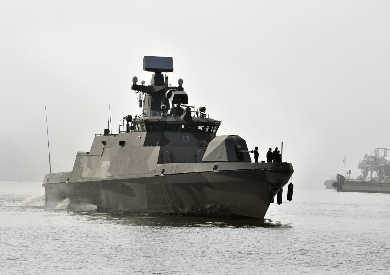 Ohjusvene Porin on määrä operoida osana Naton laivasto-osastoa noin kuukauden ajan. LEHTIKUVA / Jussi Nukari
