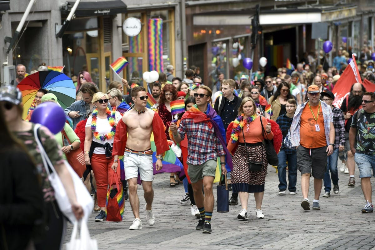 Edellinen Pride-kulkue järjestettiin Helsingissä kesäkuussa 2019. Lehtikuva / Emmi Korhonen