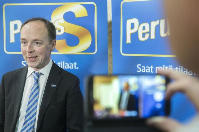 Jussi Halla-ahon johtama perussuomalaiset ei ole mieleinen hallituskumppani kärkipuolueille. Kuva: Mauri Ratilainen/Com.pic