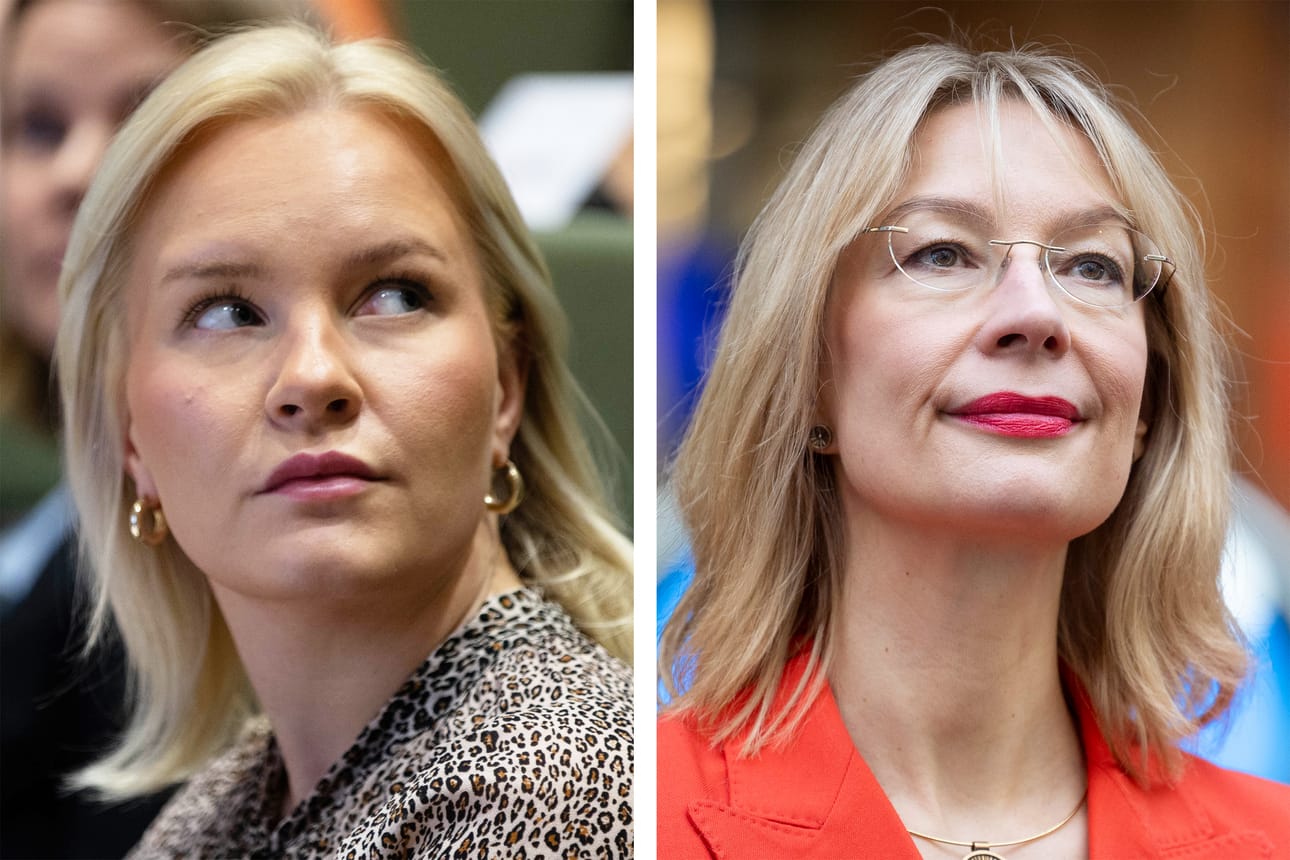 Pia Hiltunen (kuvassa vasemmalla) päätti kertoa Tytti Tuppuraisen painostuksesta julkisesti keskiviikkoiltapäivän tiedotustilaisuuden jälkeen.