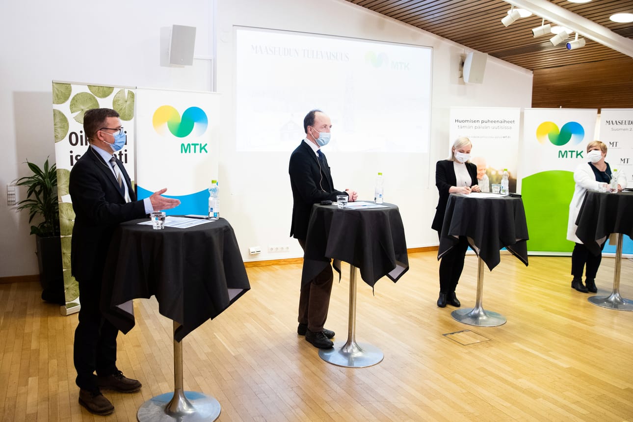 Kuntavaalit lähestyvät ja kannanotot terävöityvät. Kokoomuksen puheenjohtaja Petteri Orpo, perussuomalaisten puheenjohtaja Jussi Halla-aho, vihreiden Maria Ohisalo sekä keskustan Annika Saarikko ottivat mittaa MTK:n ja Maaseudun Tulevaisuuden vaalitentissä.