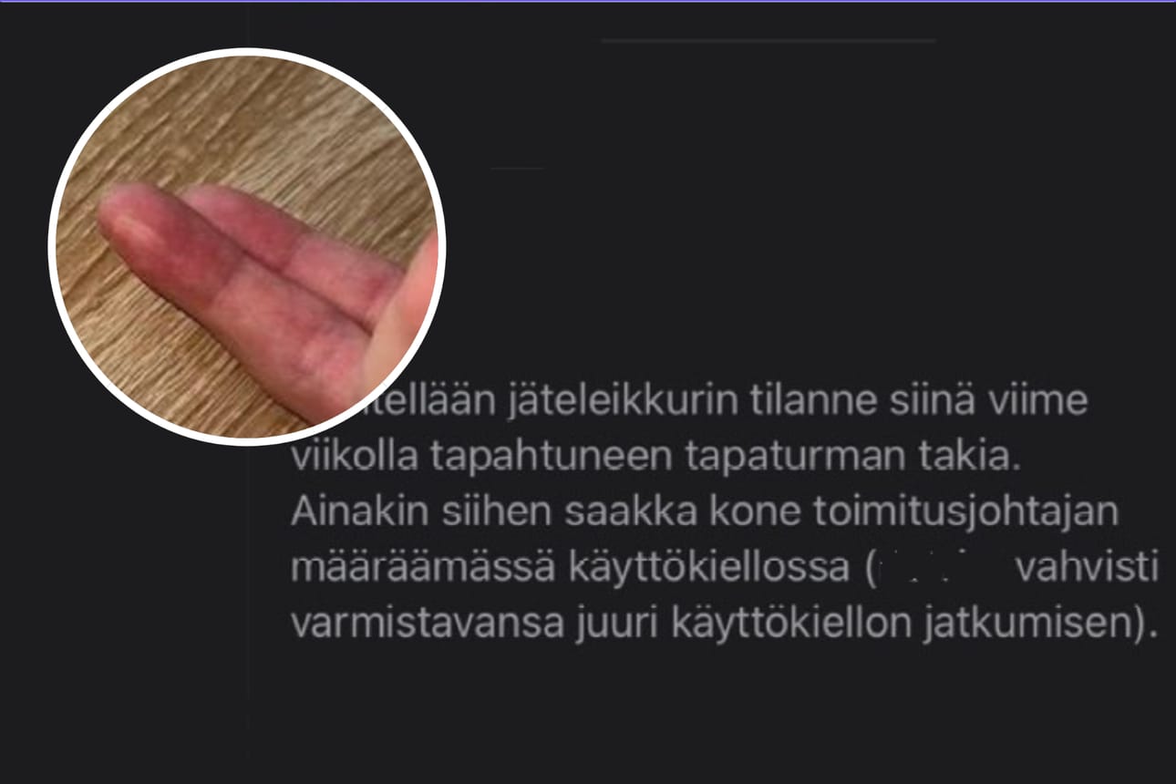 Ensimmäisessä onnettomuudessa työntekijä loukkasi sormensa. Toisen onnettomuuden jälkeen Mäkelä Alu pani laitteen käyttökieltoon.