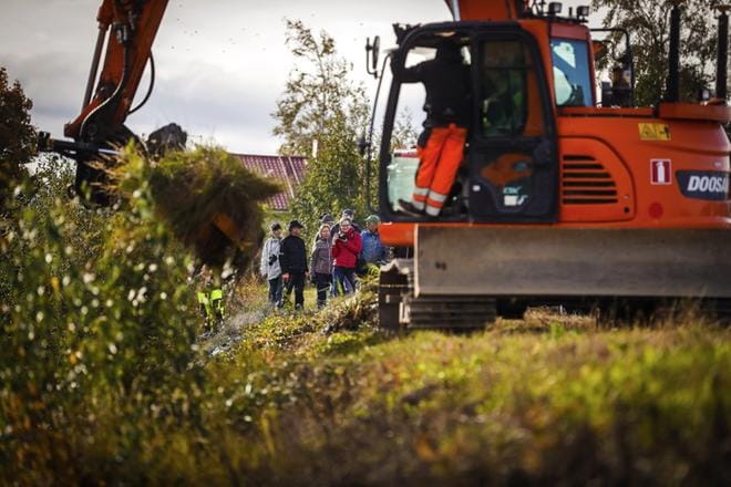Niittonäytös siivosi Isossakyrössä valtaojan vartta, joka oli jo voimakkaasti ruohottunut. Oja oli ruopattu kaksi vuotta sitten. KUVAT: MAIJA SAANIO
