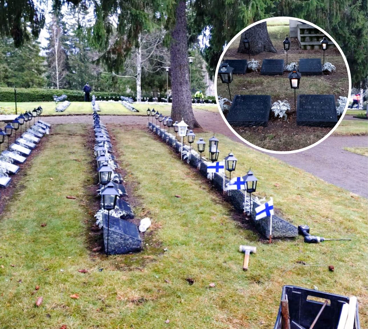 Alavudella sankarihautoja on kaikkiaan 271. Niistä jokainen koristellaan Suomen lipulla ja lyhdyllä. Kynttilät lyhtyihin on lahjoittanut nimettömänä pysyvä Alavuden Reserviläiset ry:n aktiivijäsen.