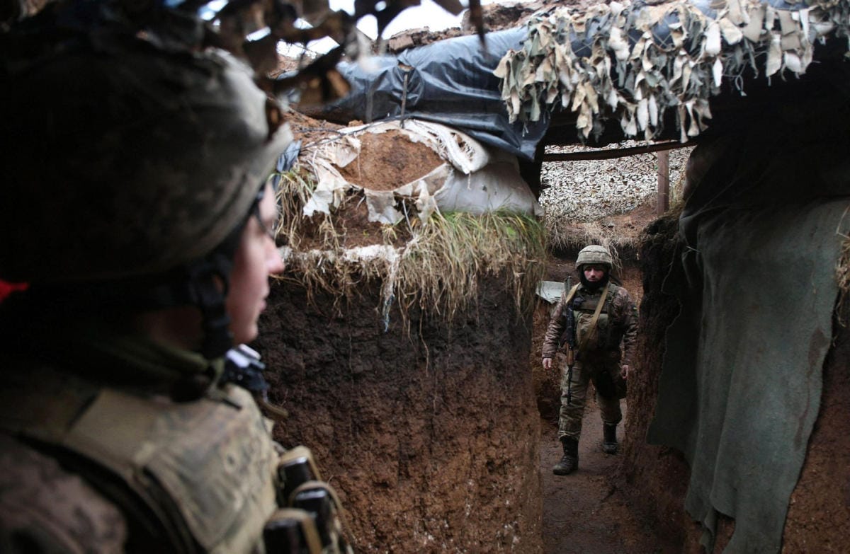 Ukrainan joukkoja Donetskin alueella. Lehtikuva/AFP