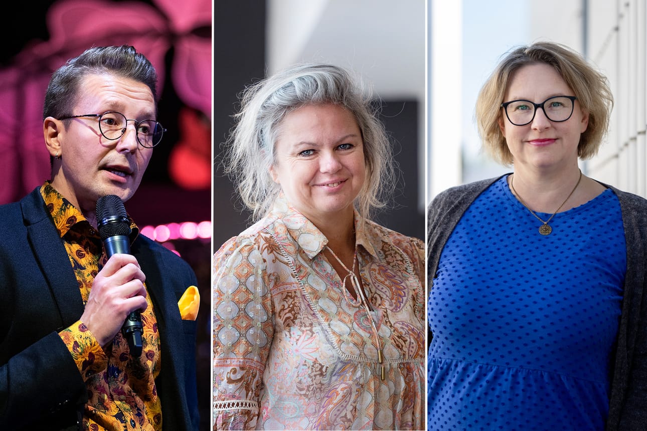 Seppo Välistä, Ann-Luise Bertelliä ja Milla Hautalaa mietityttää, miten kulttuurirahoituksen leikkaukset kohdennetaan.