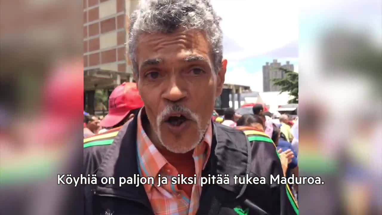 LM chavistien mielenosoituksessa Venezuelassa: Maduron kannattajat kertovat ajatuksiaan