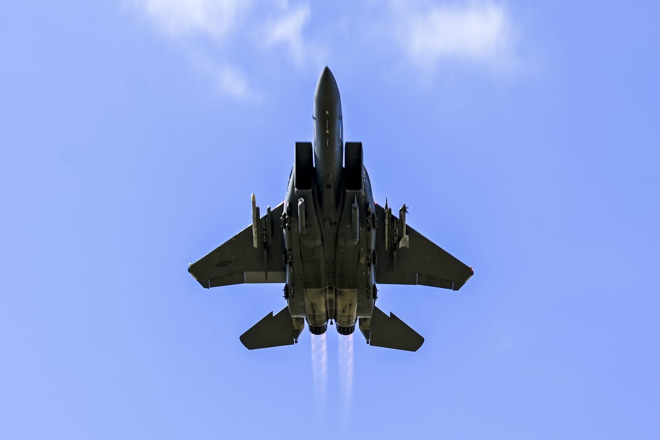 Yhdysvaltalaisten medioiden mukaan alas ammuttu kone oli F-15E-hävittäjä. Arkistokuva.