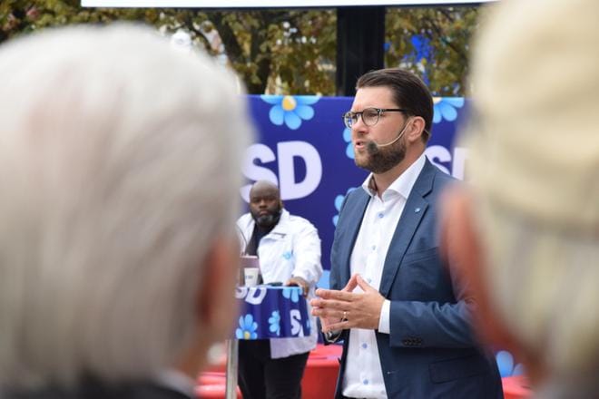 Jimmie Åkesson on toiminut ruotsidemokraattien puheenjohtajana vuodesta 2005. KUVA: Hanna Tuulonen