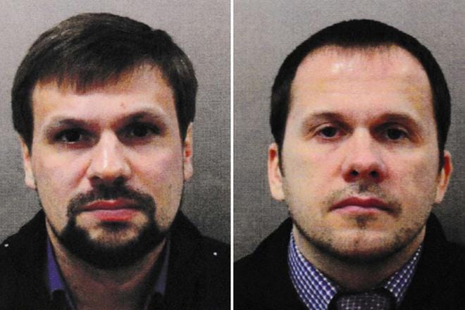 Britannian viranomaiset julkaisivat peitenimillä toimineista Aleksandr Petrovista (oik.) ja Ruslan Boshirovista kuvia Salisburyssa viime maaliskuulta. KUVA: LONDON METROPOLITAN POLICE / HANDOUT