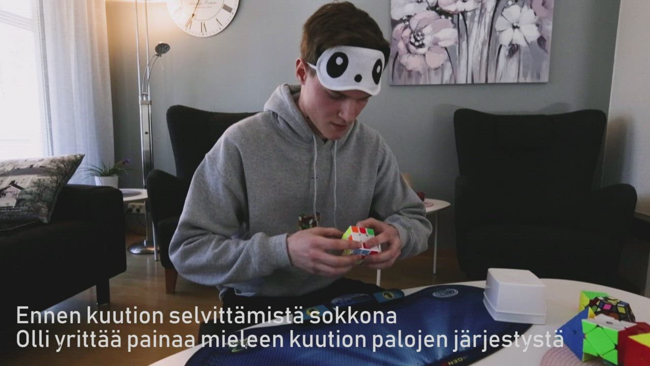 Rubikinkuutio ratkeaa vaikka sokkona