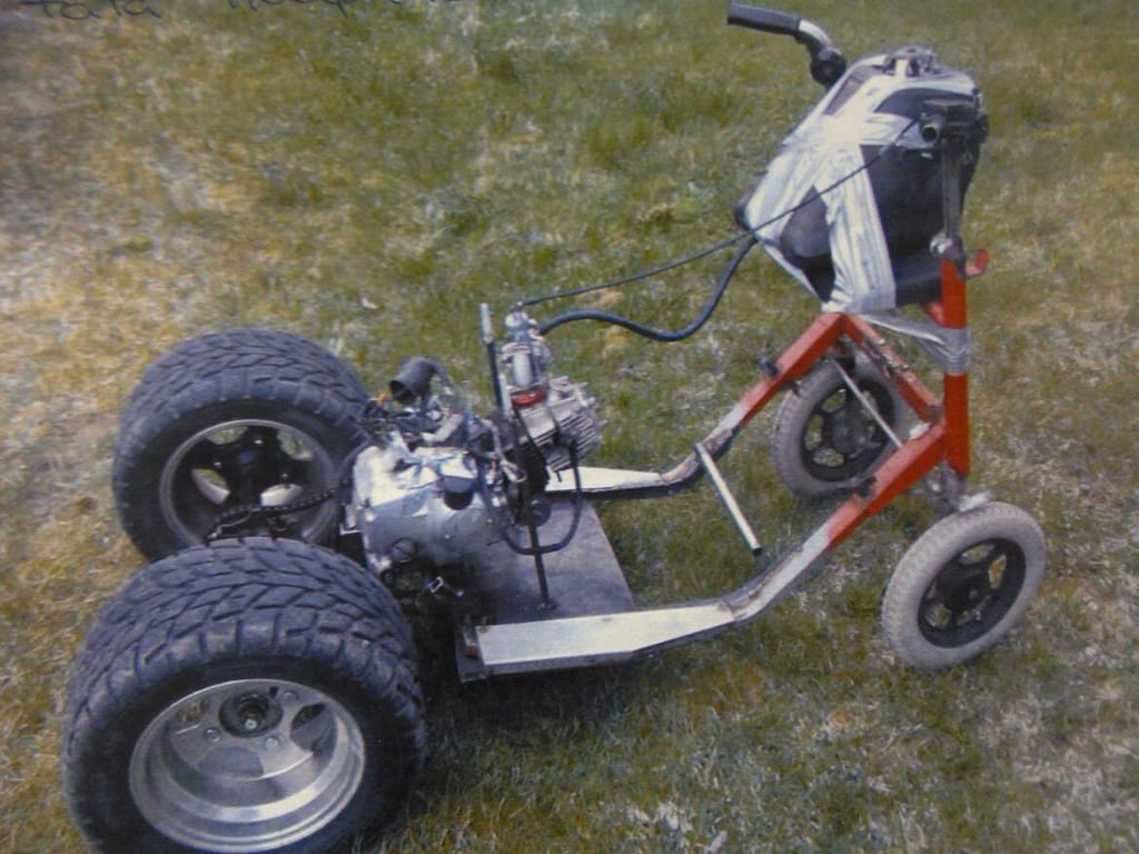 Rollaattoriin oli asennettu moottori.