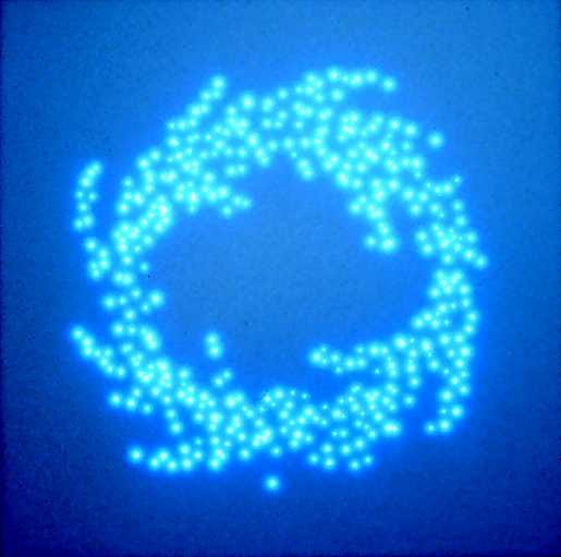 Kuin pohjoinen yö. Annikki Luukelan valoteos Hohde (2002), led, optinen kuitu, mikroprosessori.