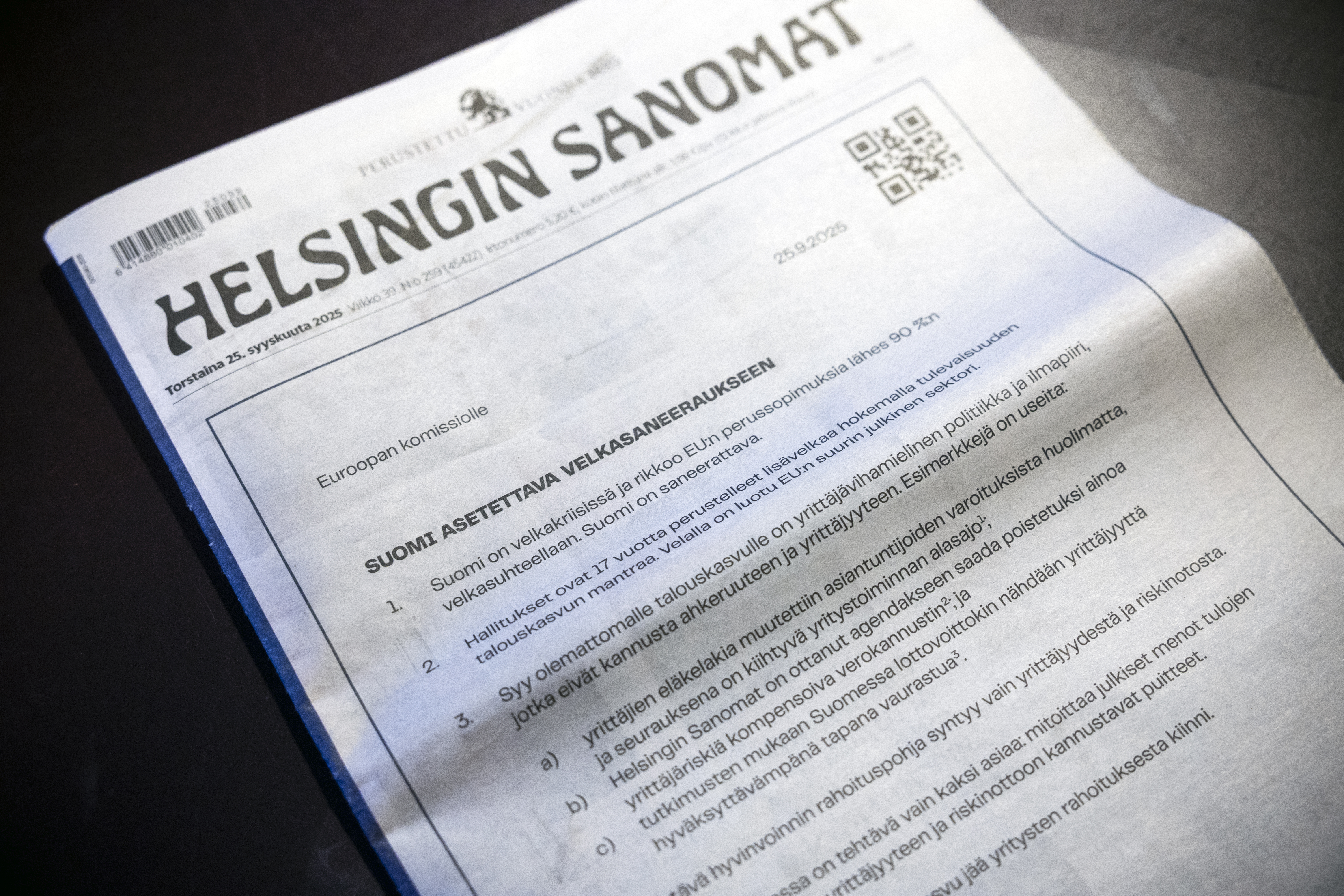 Pohjalaisyrityksen provokaatiomainos HS:n etusivulla poiki ison määrän lainatunnusteluita – Toimitusjohtaja perustelee vaatimustaan Suomen velkasaneerauksesta