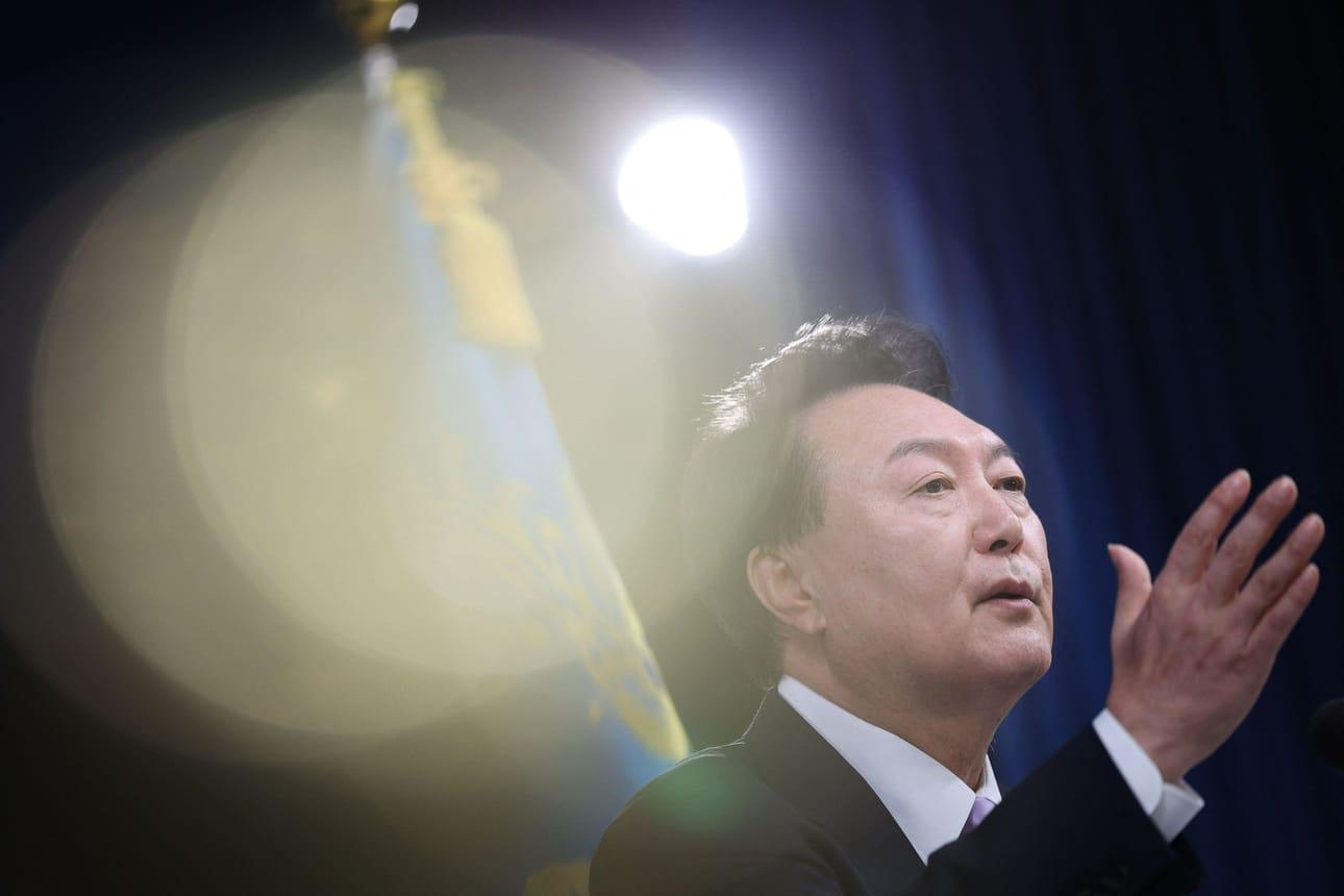 Arkistokuvassa Etelä-Korean virasta pidätetty presidentti Yoon Suk-yeol. LEHTIKUVA/AFP