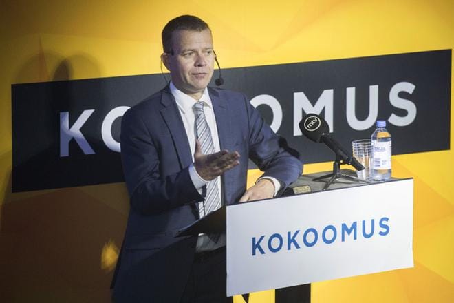 Kokoomuksen puheenjohtaja, valtiovarainministeri Petteri Orpo sanoo Antti Rinteen muuttaneen sote-kantaansa. KUVA: MAURI RATILAINEN/COM.PIC