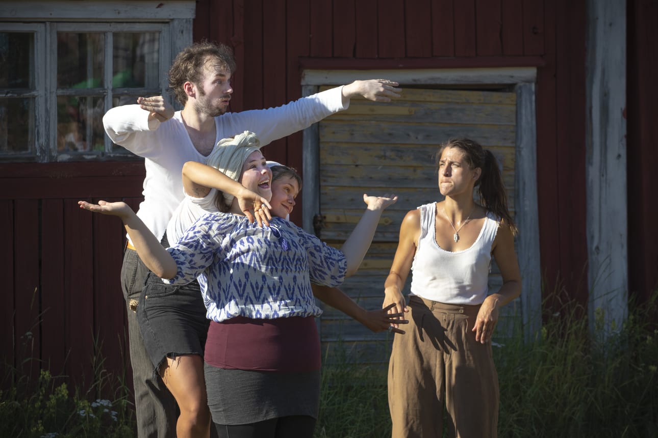 Suomelan pihalla nähtiin vuonna 2019 Maiju Lassilan näytelmä Liika viisas.