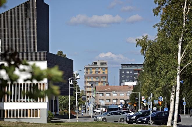 Seinäjoen keskustan uusi silhuetti kaupungintalon suunnalta. Kuva Kari Löfhjelm