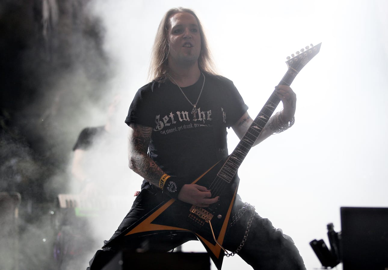 Children of Bodom perui Ruisrockin keikkansa yhtyeen laulaja-kitaristi Alexi Laihon sairastumisen takia. Kuva bändin viime kesän keikalta Qstockista.
