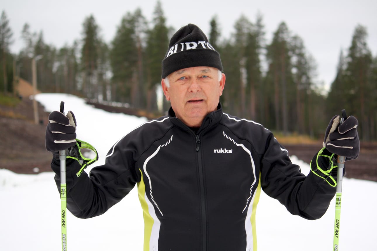 Paavo Räisänen hiihti Taivalvaaran säilötyillä lumilla.