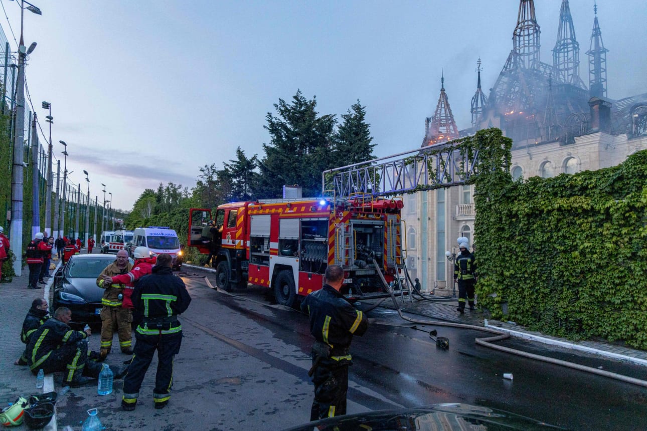 Venäjä on iskenyt Odessan alueelle useana päivänä tällä viikolla. Alkuviikon iskuissa on kuollut yhteensä ainakin kahdeksan ihmistä. LEHTIKUVA/AFP