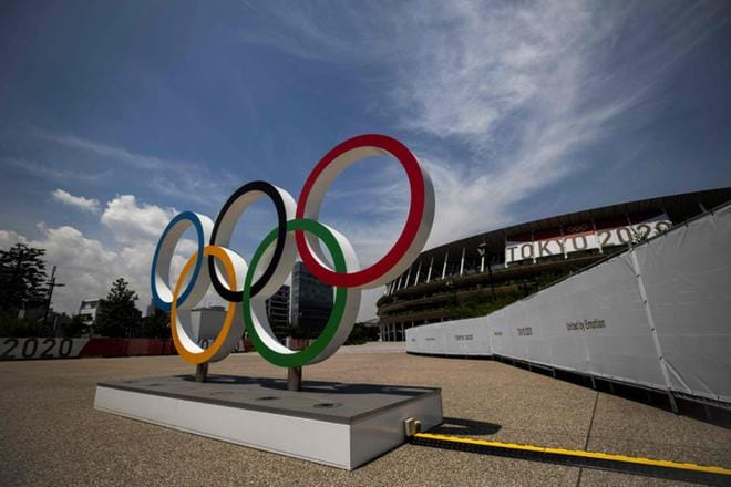 Tokion olympialaisten avajaiset ovat olympiastadionilla perjantaina. Kuva: Lehtikuva / AFP