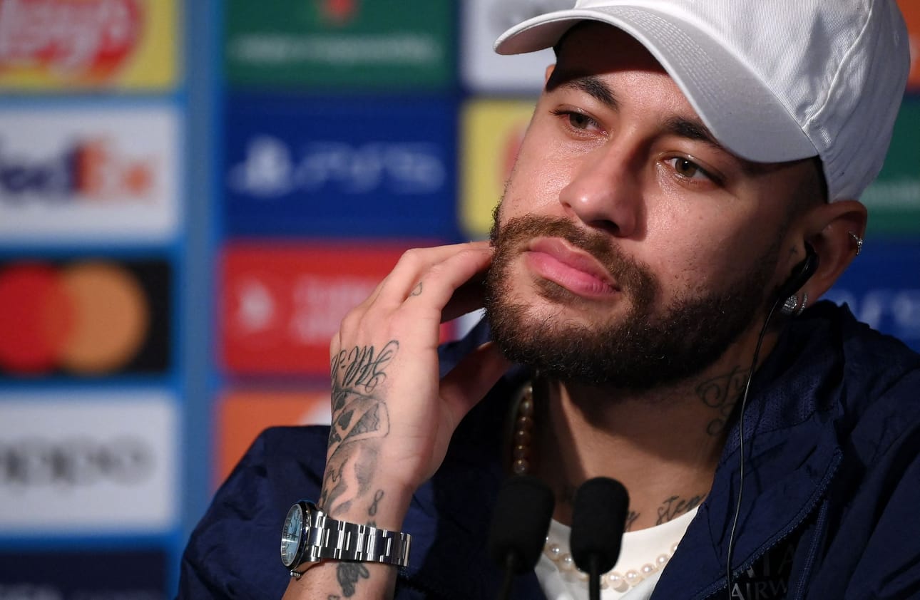 Neymar on Brasilian maajoukkueen kaikkien aikojen maalikuningas. Kuva on talvelta 2023. LEHTIKUVA/AFP