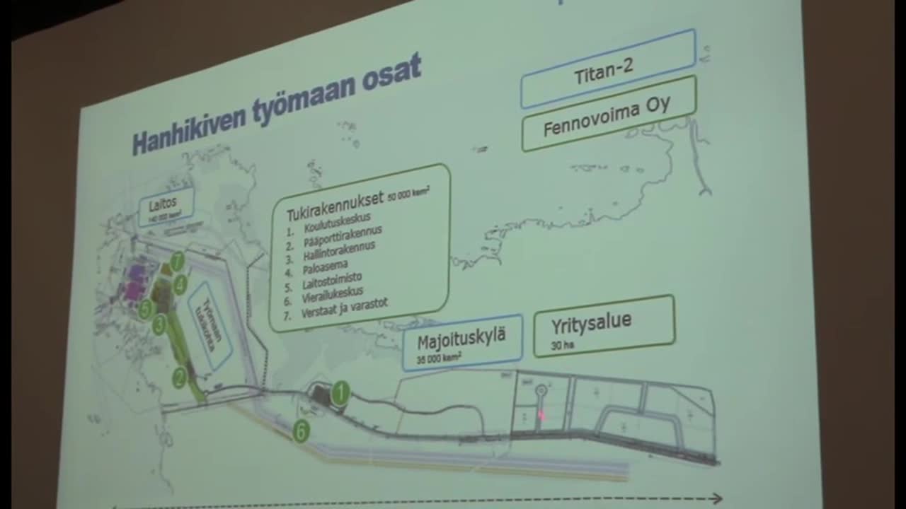 Hanhikivi1 työmaa-alueet hahmottuvat alueen kartasta