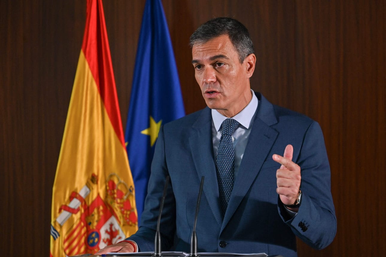 Espanjan pääministeri Pedro Sanchez on ollut yksi Israelin Gazaan tekemän hyökkäyksen voimakkaimmista arvostelijoista Euroopassa. LEHTIKUVA/AFP