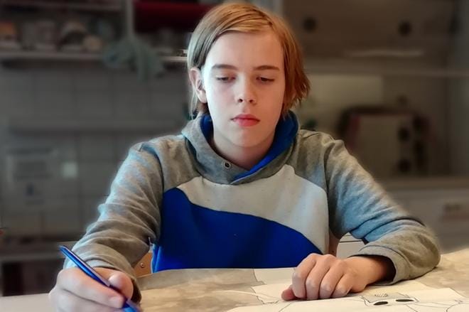 Maalaaminen on Oskari Yli-Kuhalle mieluisin tekniikka. KUVAT: SINIKKA KORHONEN