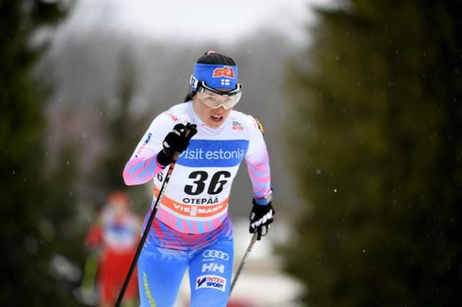 Krista Pärmäkoski tunsi vuoristoleirin vaikutukset Otepään maailmancupissa sunnuntaina. Kuva: Lehtikuva / Martti Kainulainen