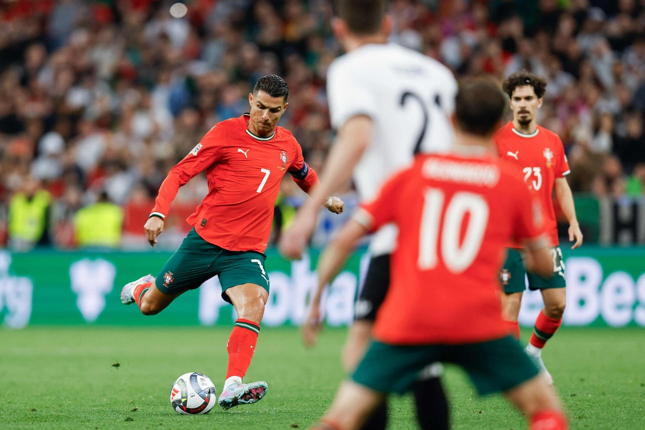 Cristiano Ronaldolle illan voitto-osuma oli jo uran 137. maajoukkuemaali. LEHTIKUVA/AFP