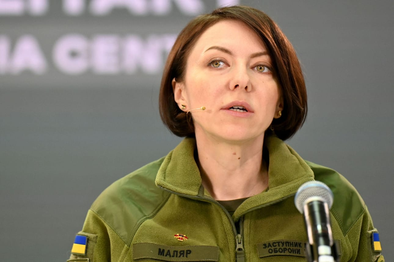 Tehtävänsä jättäneiden joukossa on varapuolustusministeri Hanna Maljar, joka on lähes päivittäin kommentoinut medialle Ukrainan sotatapahtumia. LEHTIKUVA/AFP