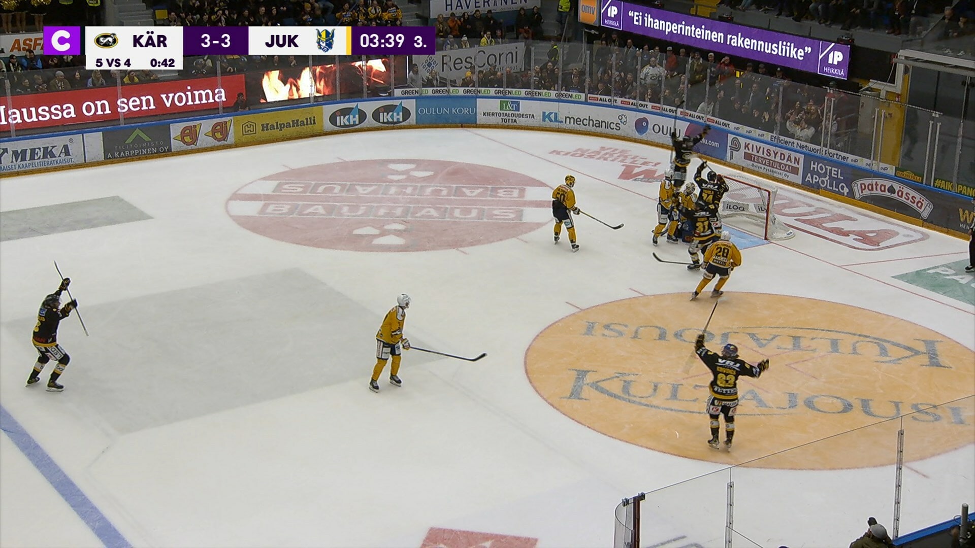Kärpät sutii 4-3 -maalin ylivoimalla kotijäällä