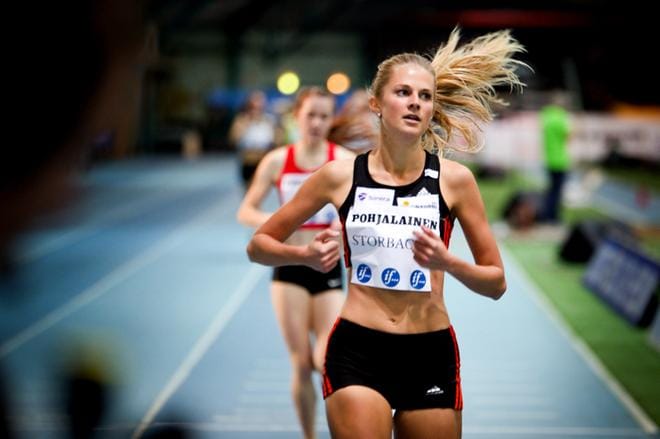 Karin Storbackasta tuli Jyväskylässä SM-hallikilpailuissa kaksoisvoittaja. Kuva: Arkisto / Kalle Lydman