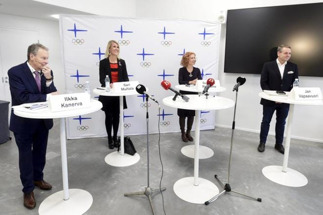 Olympiakomitea saa tänään lauantaina uuden puheenjohtajan. Kuvassa ehdokkaat tentissä. Arkistokuva: Vesa Moilanen, Lehtikuva