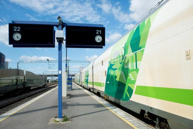 Pohjoisesta päin tulevat aamujunat peruuntuvat myös Vaasasta. Korvaavia kuljetuksia ei VR:n mukaan ole saatavilla. Lehtikuva: Mikko Stig.