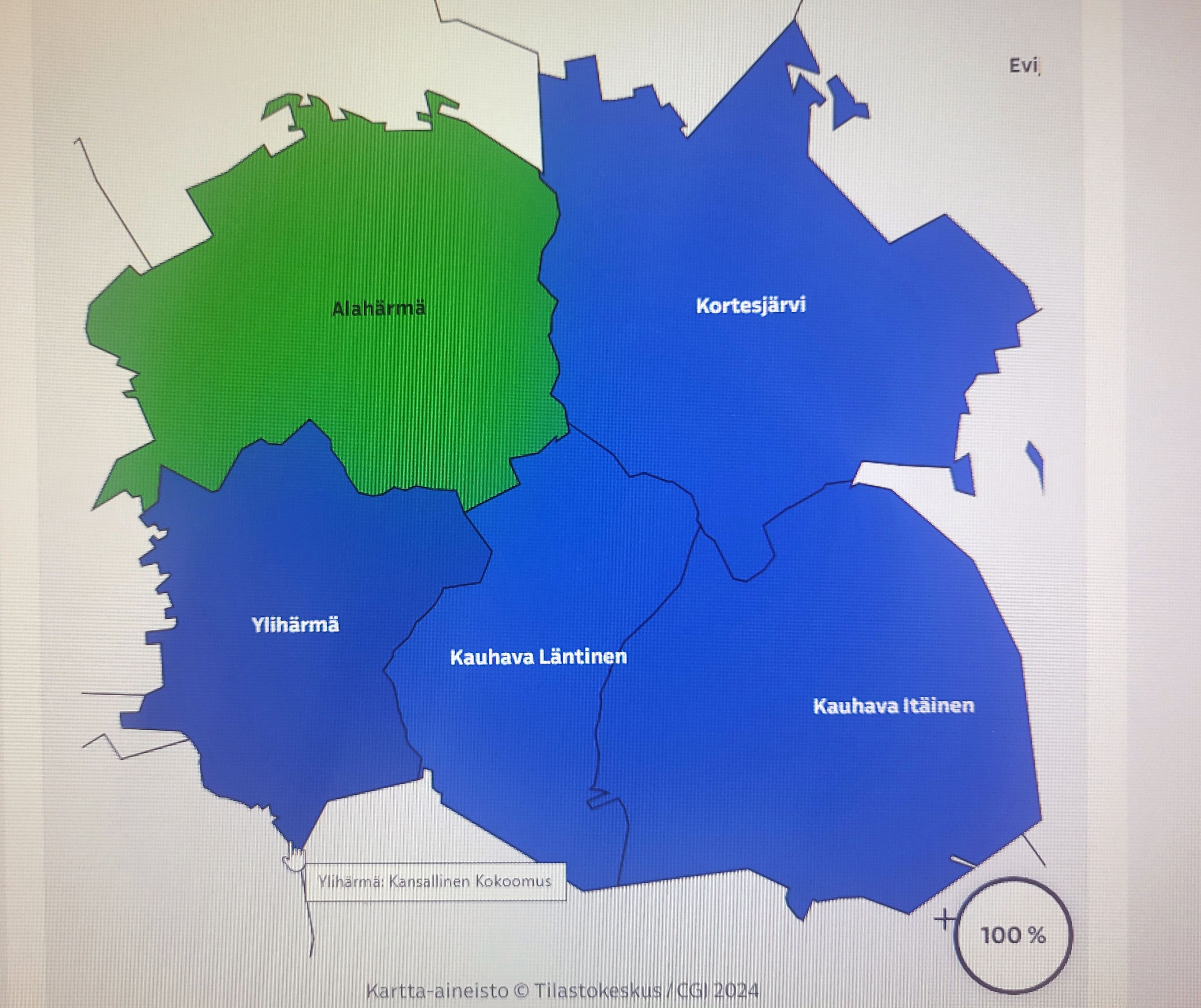 Kokoomus Kauhavalla suurin, PS sukelsi, Li Andersson -ilmiöstä ei tietoa