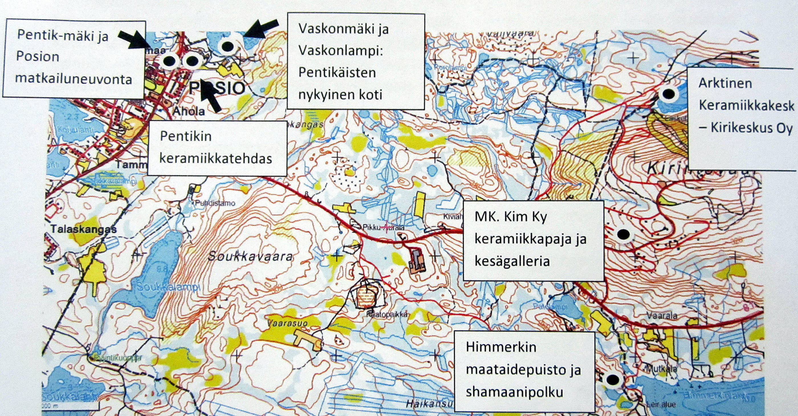 Posion keramiikka- ja aktiviteettipolku yhdistäisi toisiinsa Pentik-mäen, Himmerkin ja Kirintövaaran alueet.