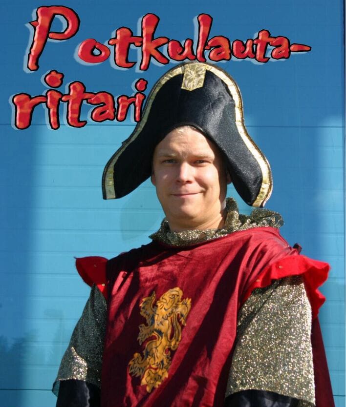 Potkulautaritari esiintyy lasten ja perheiden osuudessa. Ritarin esitys nähdään kaksi kertaa. Katso aikataulu ohjelmasta seuraavalta aukeamalta.